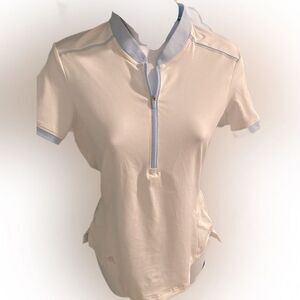 Adidas Climacool Golf Shirt-XS white /blue trim , polyester spandex